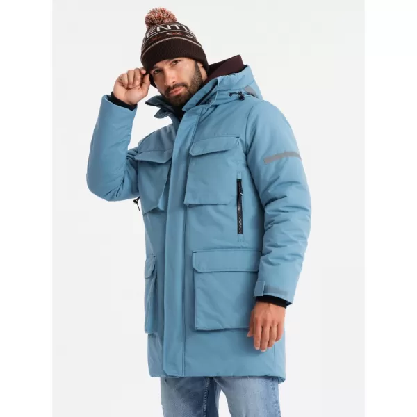  Kabát OMBRE OM-JALJ-0169 KÉK 