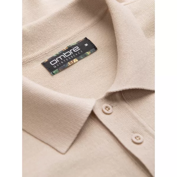  Mens t -phirt gallérral OMBRE OM-POSS-0118 BÉZS 
