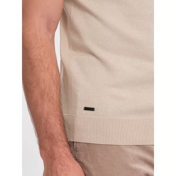  Mens t -phirt gallérral OMBRE OM-POSS-0118 BÉZS 