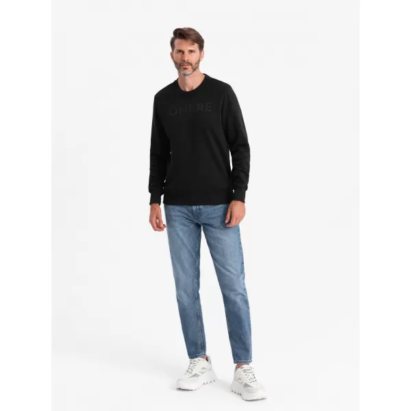  Férfi pulóver OMBRE OM-SSPS-0181 FEKETE 
