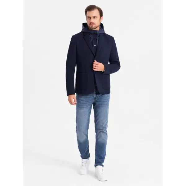  Kabát OMBRE OM-BLZB-0133 SÖTÉTKÉK 