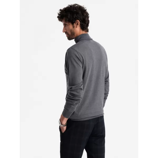  Férfi pulóver OMBRE OM-SWTN-0101 SZÜRKE MELANGE 