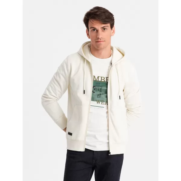  Férfi pulóver OMBRE OM-SSBZ-0160 KRÉM 