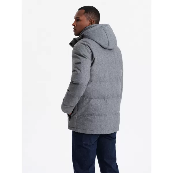  Kabát OMBRE OM-JAHP-0203 SZÜRKE 