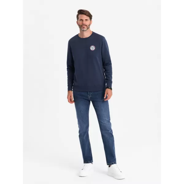  Férfi pulóver OMBRE OM-SSNZ-0134 SÖTÉTKÉK 