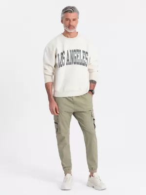 Nadrág OMBRE OM-PAJO-0125 KHAKI