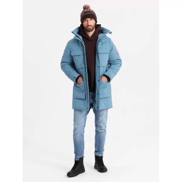  Kabát OMBRE OM-JALJ-0169 KÉK 