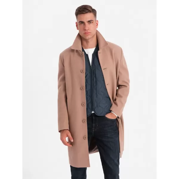  Férfi kabát OMBRE OM-COWC-0106 BARNA 