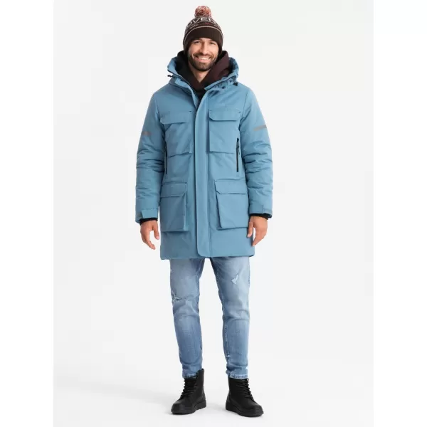  Kabát OMBRE OM-JALJ-0169 KÉK 