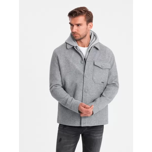  Kabát OMBRE OM-JANP-0199 SZÜRKE 