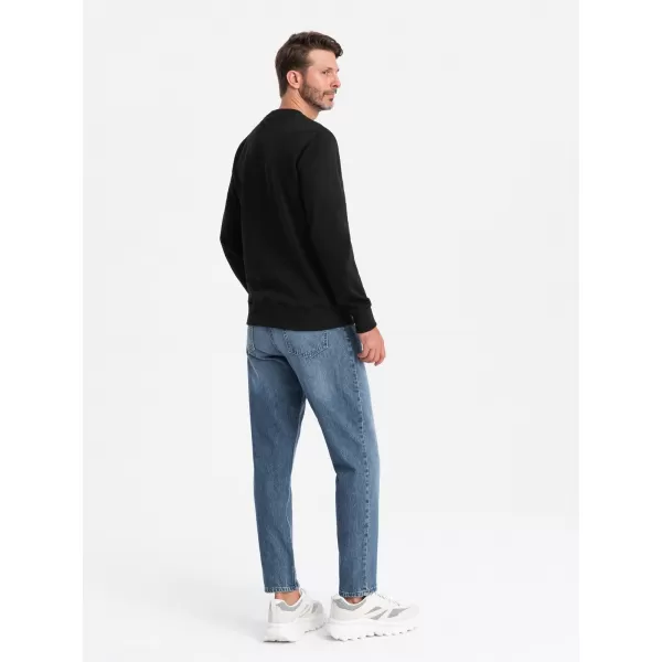  Férfi pulóver OMBRE OM-SSPS-0181 FEKETE 