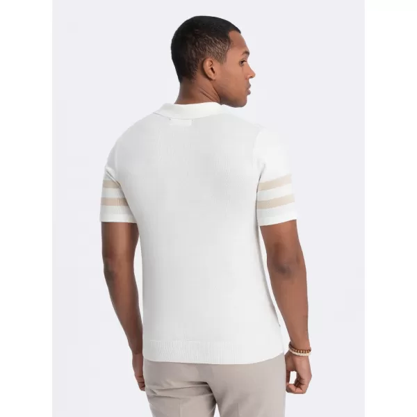 Mens t -phirt gallérral OMBRE OM-POSS-0118 KRÉM 