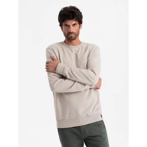  Férfi pulóver OMBRE OM-SSNZ-0163 BÉZS 