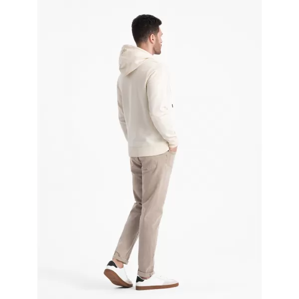  Férfi pulóver OMBRE OM-SSBZ-0178 KRÉM 