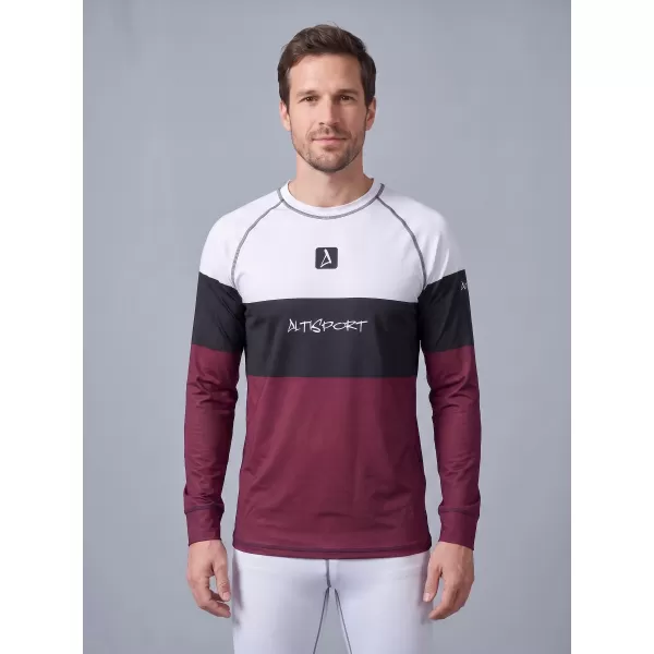  Férfi funkcionális termo t -phirt hosszú ujjú prémiummal ALTISPORT VOJ/ALM051TER01 BURGUNDIA 
