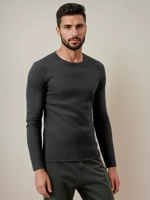 Férfi pulóver DSTREET wx2293 SÖTÉTSZÜRKE