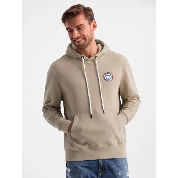  Férfi pulóver OMBRE OM-SSNZ-0144 HOMOK 