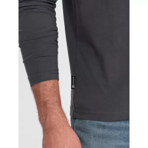  Férfi t -póló hosszú ujjú OMBRE OM-LSBL-0108 GRAFIT 