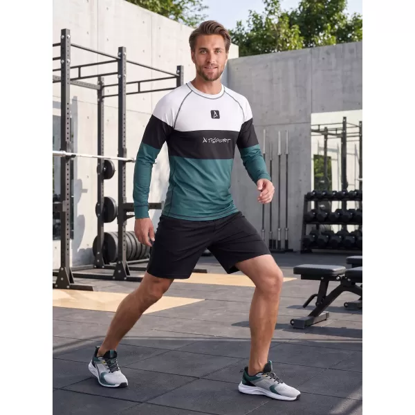  Férfi funkcionális termo t -phirt hosszú ujjú prémiummal ALTISPORT VOJ/ALM051TER01 FEHÉR -ZÖLD 