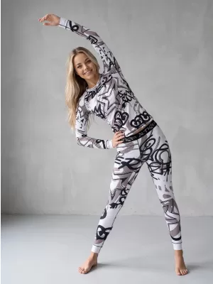 Női funkcionális termo nadrág prémium ALTISPORT VOJ/ALW054TER02 FEHÉR -GRAY