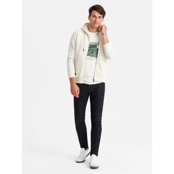  Férfi pulóver OMBRE OM-SSBZ-0160 KRÉM 