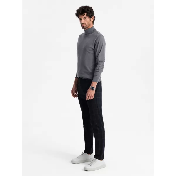  Férfi pulóver OMBRE OM-SWTN-0101 SZÜRKE MELANGE 