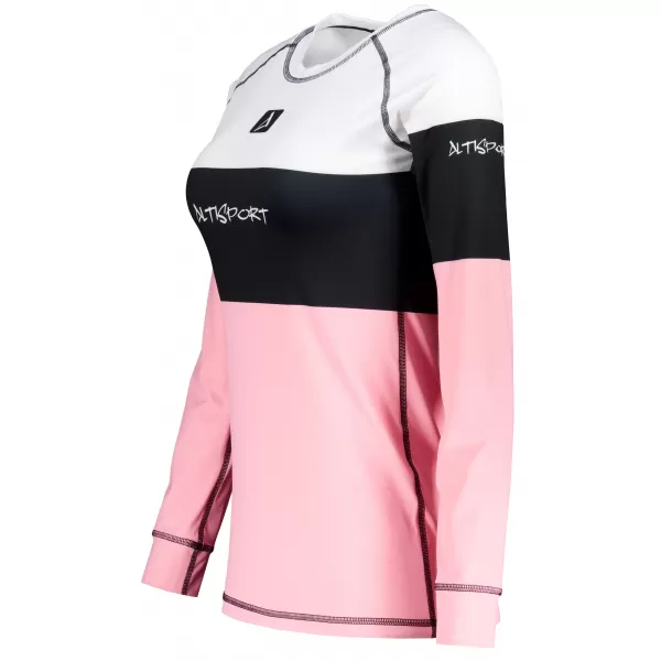  Női funkcionális termo t -póló hosszú ujjú prémium ALTISPORT VOJ/ALW051TER01 FEHÉR -PINK 