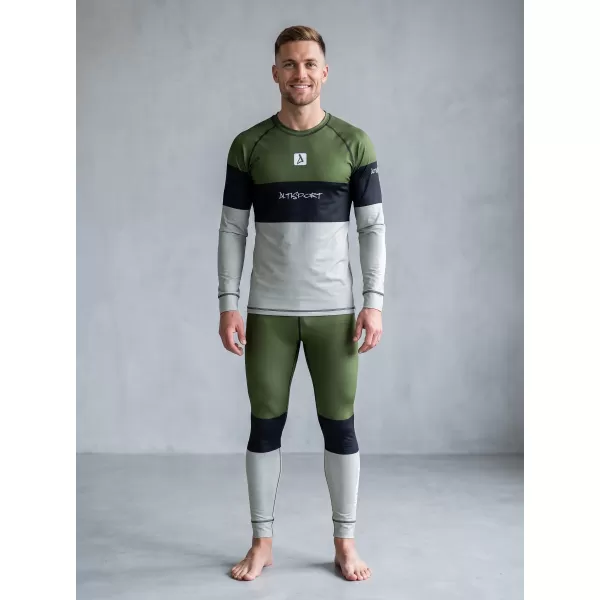  Férfi funkcionális termo t -phirt hosszú ujjú prémiummal ALTISPORT VOJ/ALM051TER01 KHAKI 