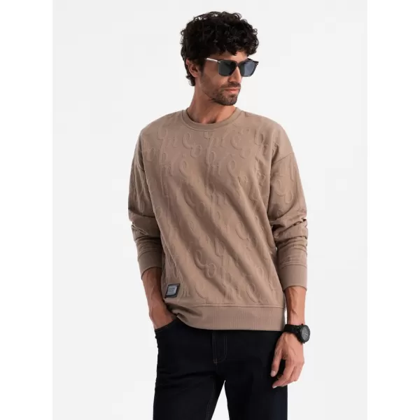  Férfi pulóver OMBRE OM-SSNZ-0164 BARNA 