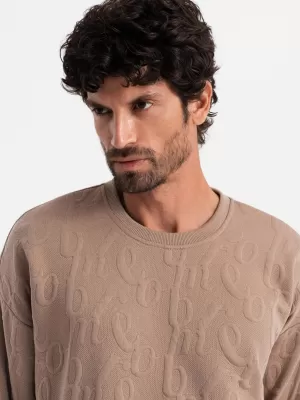 Férfi pulóver OMBRE OM-SSNZ-0164 BARNA