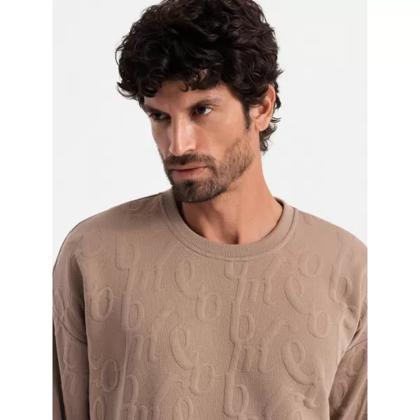  Férfi pulóver OMBRE OM-SSNZ-0164 BARNA 
