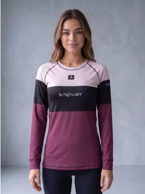 Női funkcionális termo t -póló hosszú ujjú prémium ALTISPORT VOJ/ALW051TER01 BURGUNDIA