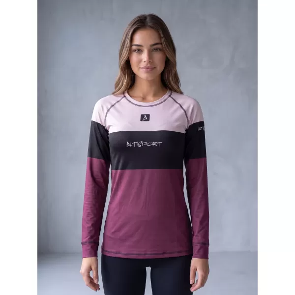  Női funkcionális termo t -póló hosszú ujjú prémium ALTISPORT VOJ/ALW051TER01 BURGUNDIA 