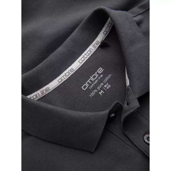  Mens t -phirt gallérral OMBRE OM-POBS-0100 GRAFIT 