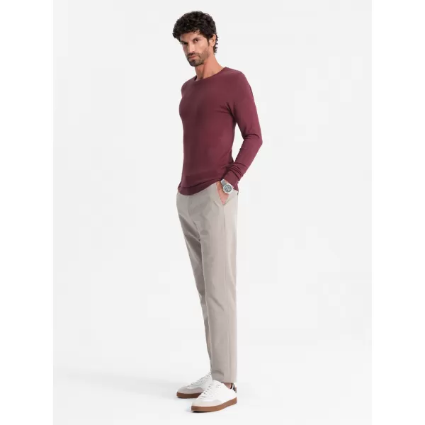  Férfi pulóver OMBRE OM-SWBS-0106 BURGUNDIA 