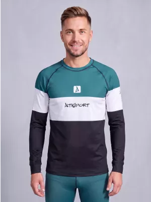 Férfi funkcionális termo t -phirt hosszú ujjú prémiummal ALTISPORT VOJ/ALM051TER01 KEROZIN/FEKETE