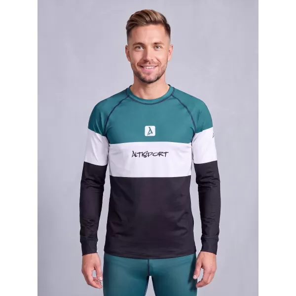  Férfi funkcionális termo t -phirt hosszú ujjú prémiummal ALTISPORT VOJ/ALM051TER01 KEROZIN/FEKETE 