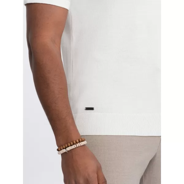  Mens t -phirt gallérral OMBRE OM-POSS-0118 KRÉM 