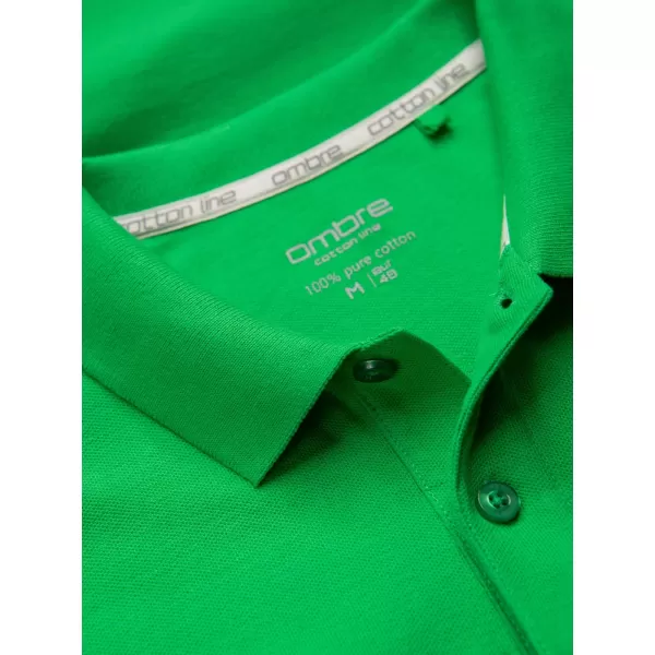  Mens t -phirt gallérral OMBRE OM-POBS-0100 NEONZÖLD 