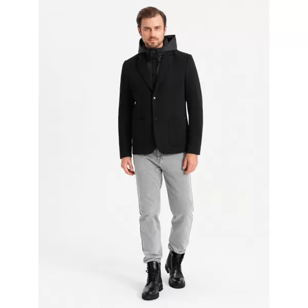  Kabát OMBRE OM-BLZB-0133 FEKETE 