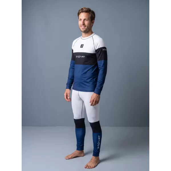  Férfi funkcionális termo t -phirt hosszú ujjú prémiummal ALTISPORT VOJ/ALM051TER01 FEHÉR -BLUE 