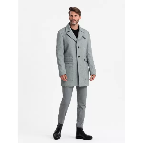  Férfi kabát OMBRE OM-COWC-0108 SZÜRKE 