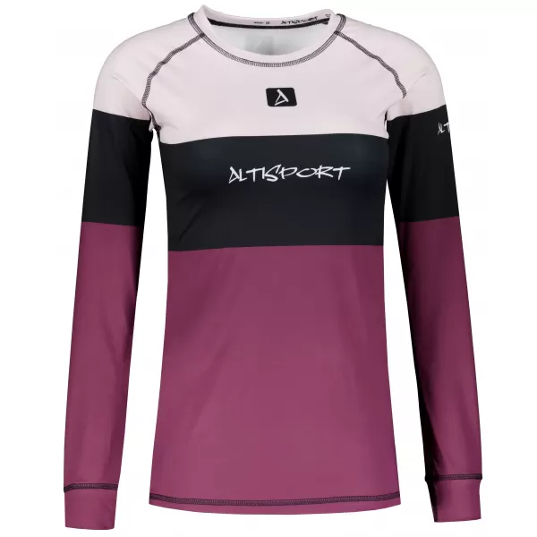  Női funkcionális termo t -póló hosszú ujjú prémium ALTISPORT VOJ/ALW051TER01 BURGUNDIA 