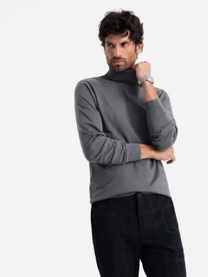 Férfi pulóver OMBRE OM-SWTN-0101 SZÜRKE MELANGE