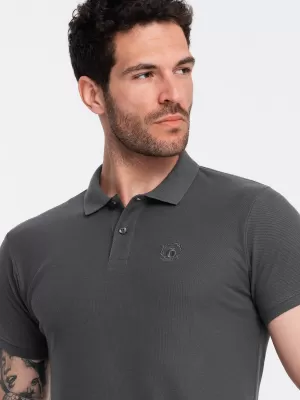 Mens t -phirt gallérral OMBRE OM-POBS-0100 GRAFIT