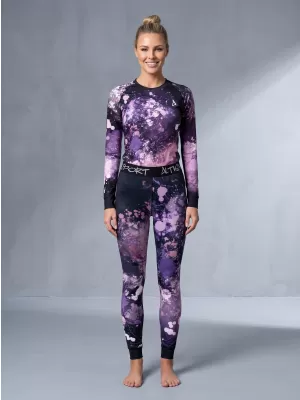 Női funkcionális termo nadrág prémium ALTISPORT VOJ/ALW055TER02 FEKETE -VIOLET