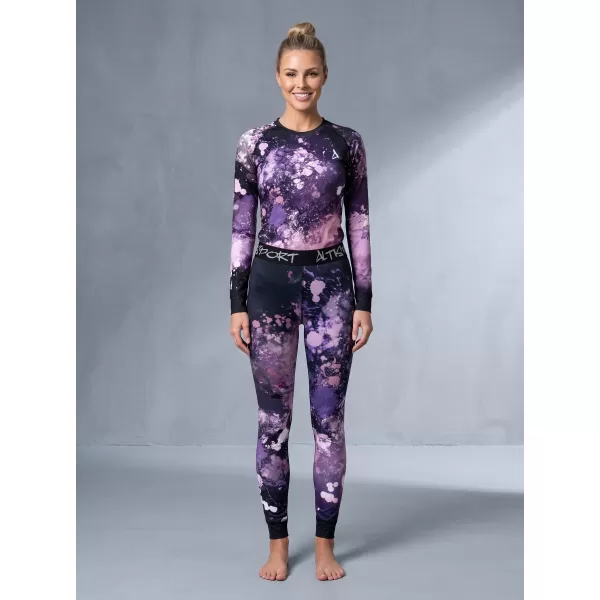  Női funkcionális termo nadrág prémium ALTISPORT VOJ/ALW055TER02 FEKETE -VIOLET 