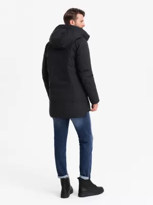 Kabát OMBRE OM-JALJ-0202 FEKETE