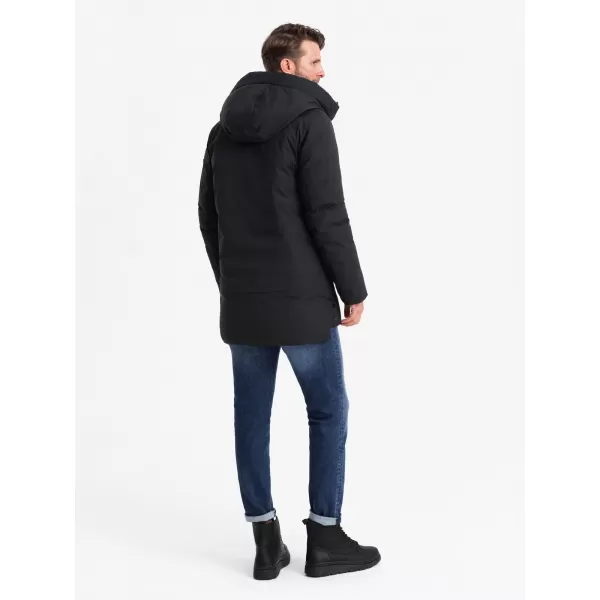  Kabát OMBRE OM-JALJ-0202 FEKETE 