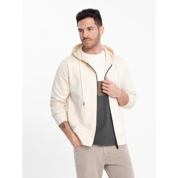  Férfi pulóver OMBRE OM-SSBZ-0178 KRÉM 